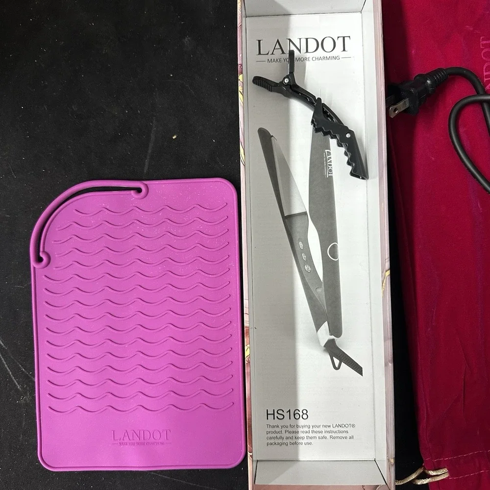Landot HS168 2-in-1 Hair Twist Hot Iron Curler/Straightener - Black Purple 11c - Picture 2 of 8
